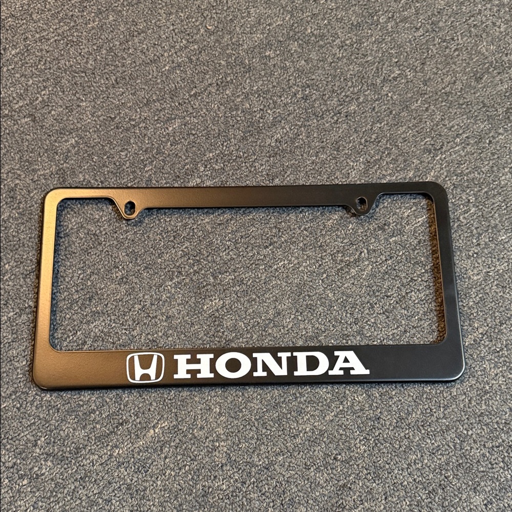 Honda Black Metal License Plate Frame